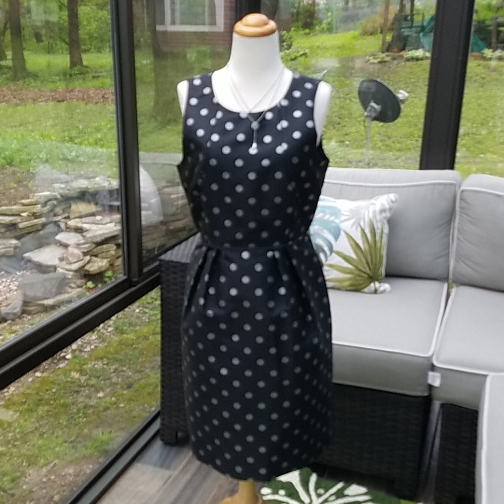 J.Crew Polka Black Dot Dress Size 8